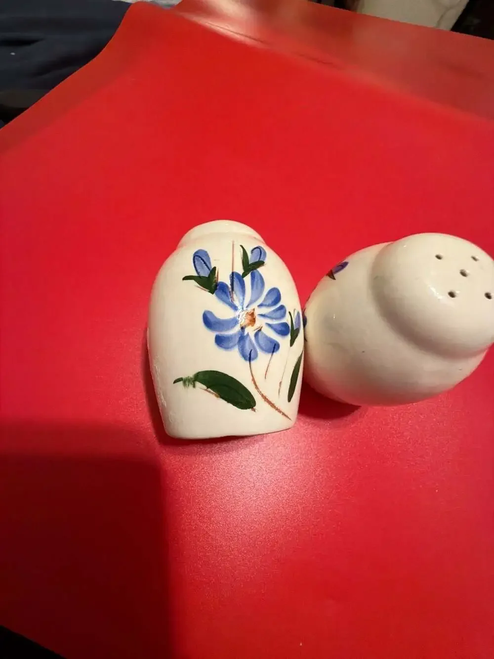 Vintage Stangl Pottery Blue Flower Ceramic Salt and Pepper Shakers Set